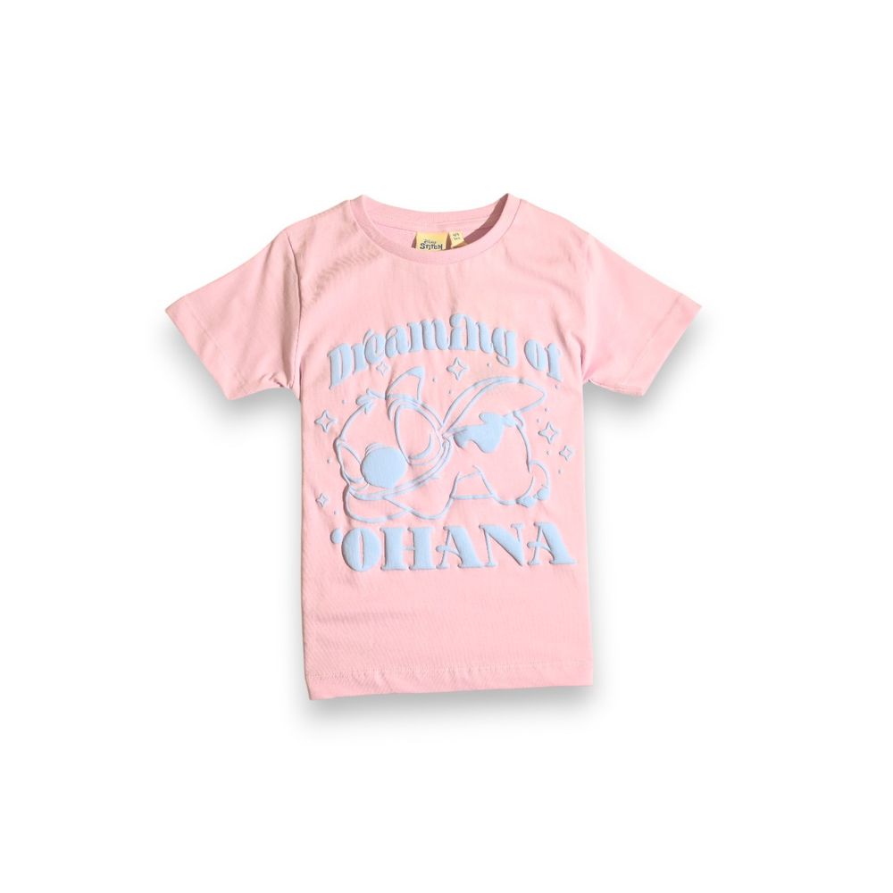 Lilo & Stitch - 2pc-Set - Girls' Dreaming Of Ohana Printed T-Shirt & Shorts - Pink