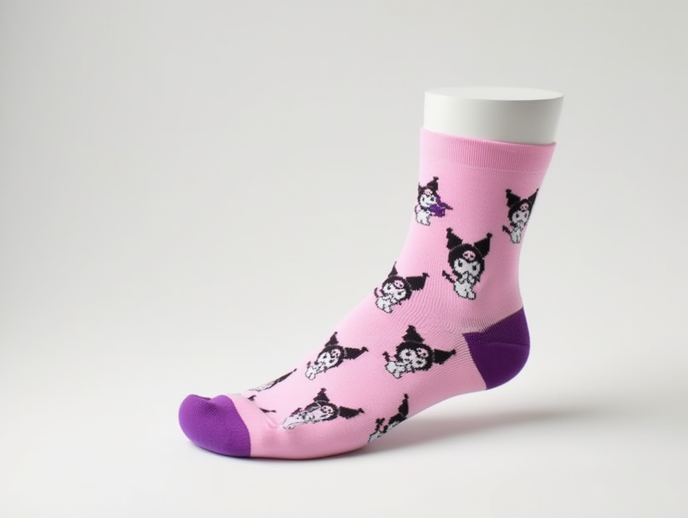 Kuromi 3pc-Set - Girl's Anklet Socks - Pink/Purple/White