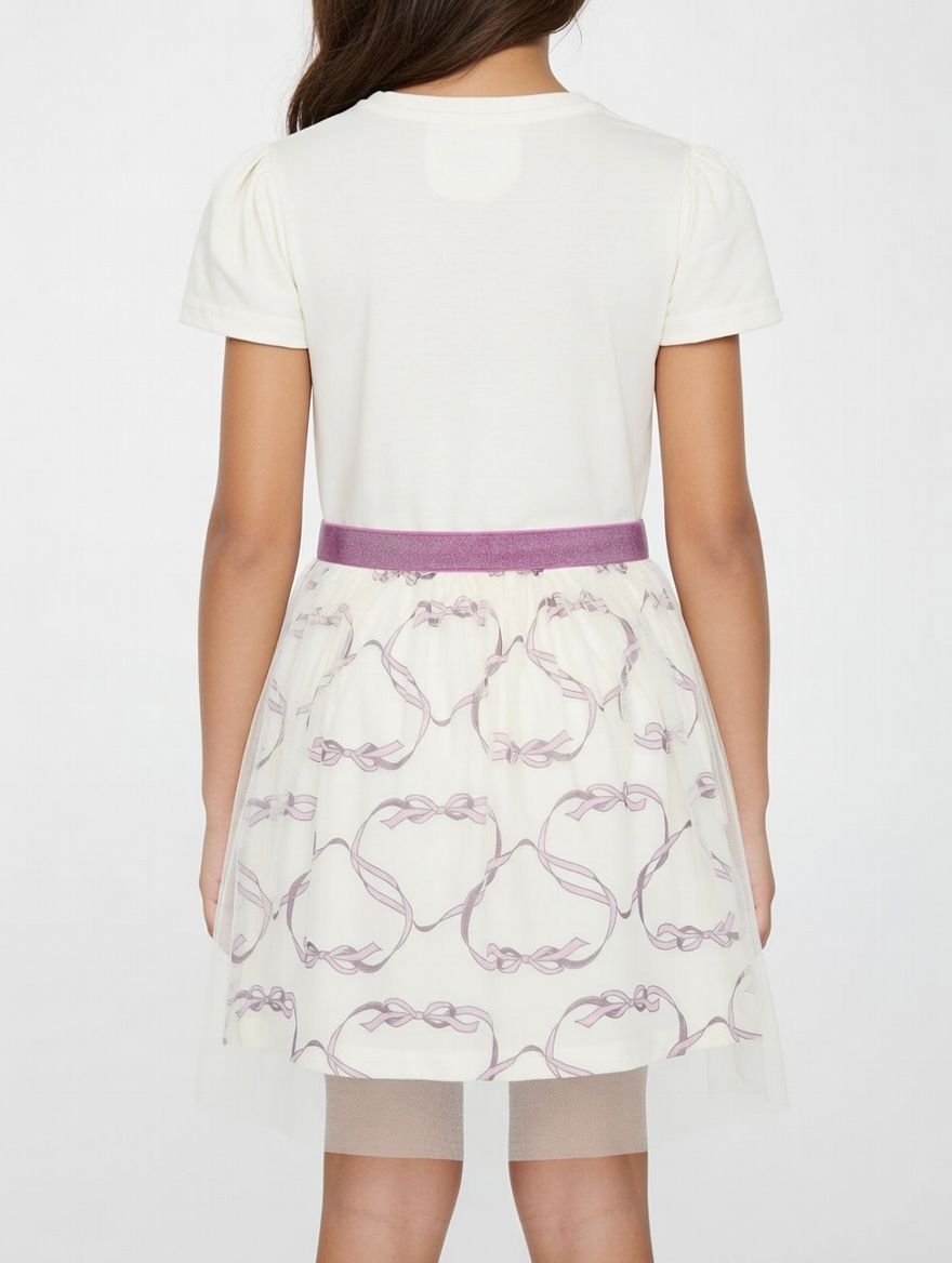 بيت الدمى من غابي - فستان تول مطبوع - كريمي