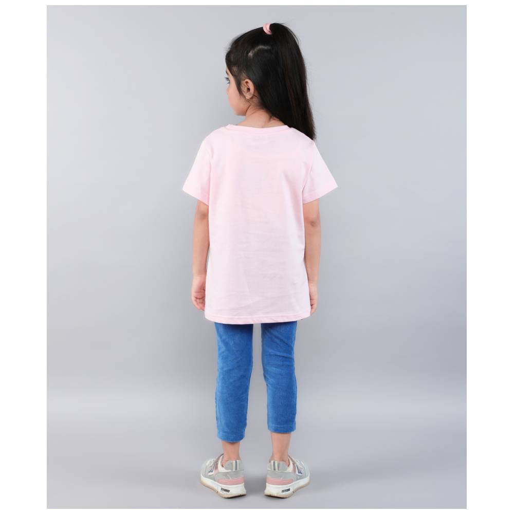 غابيز دول هاوس - تي شيرت قصير الأكمام للبنات - وردي فاتح