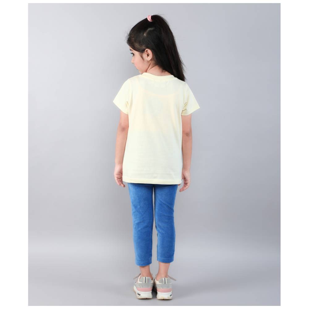 غابيز دول هاوس - تي شيرت قصير الأكمام للبنات - كريمي