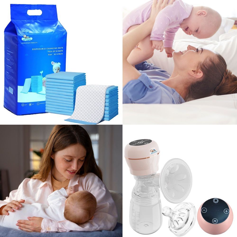 Cute 'n' Cuddle - Hands-Free Electric Breast Pump With Baby Changing Mats