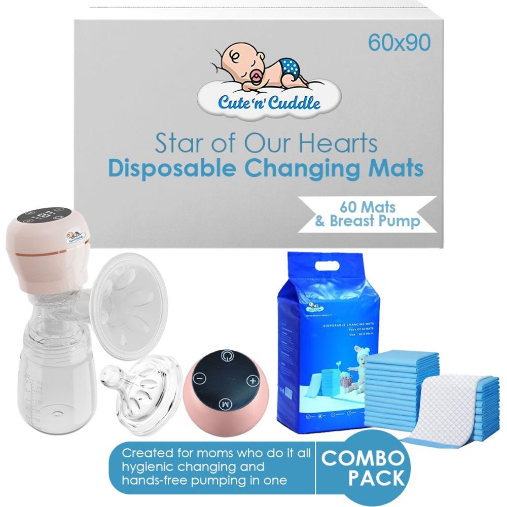 Cute 'n' Cuddle - Hands-Free Electric Breast Pump With Baby Changing Mats