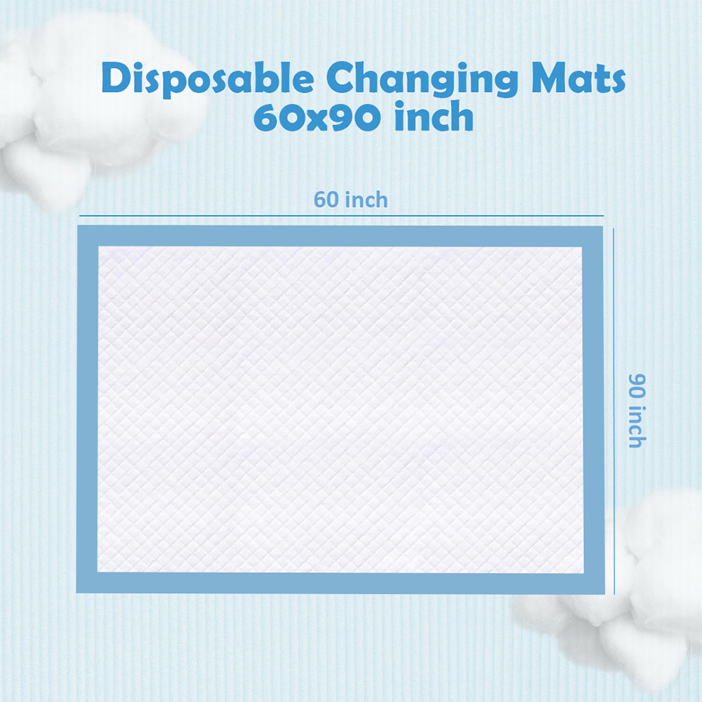 وسادات سرير كيوت آند كادل - وسادات سرير للكبار للاستخدام مرة واحدة - أزرق - 60 × 90 سم - عبوة من 90 قطعة