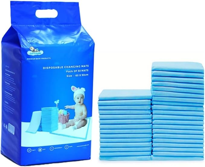Cute 'n' Cuddle - Disposable Changing Mats - Pack of 150 - Blue - 60 x 90 cm