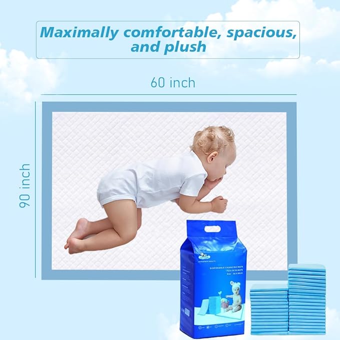 Cute 'n' Cuddle - Disposable Changing Mats - Pack of 150 - Blue - 60 x 90 cm