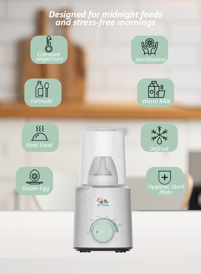 كيوت أند كدل - جهاز تسخين الحليب الكهربائي المحمول - أبيض