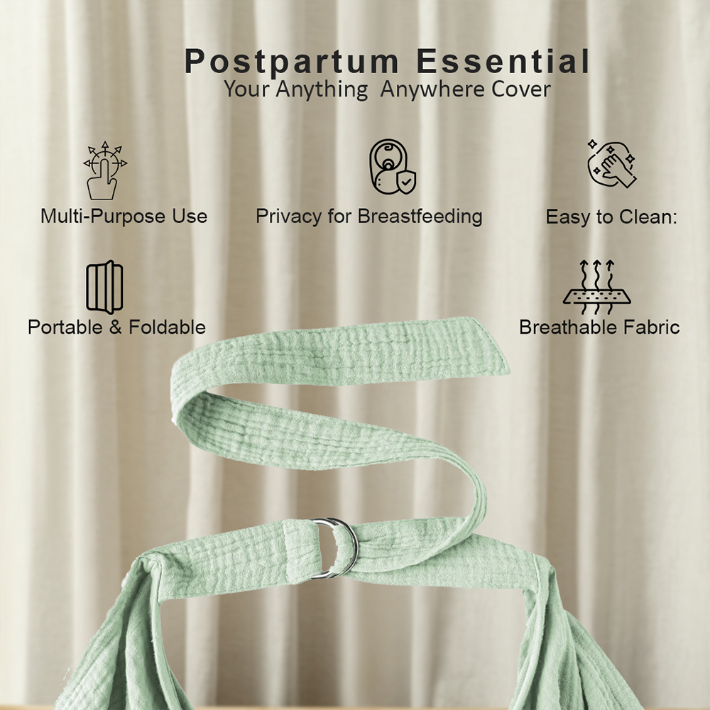 كيوت آند كادل - غطاء رضاعة للأمهات - قطن ناعم قابل للتنفس مع حزام رقبة قابل للتعديل - مناسب للسفر