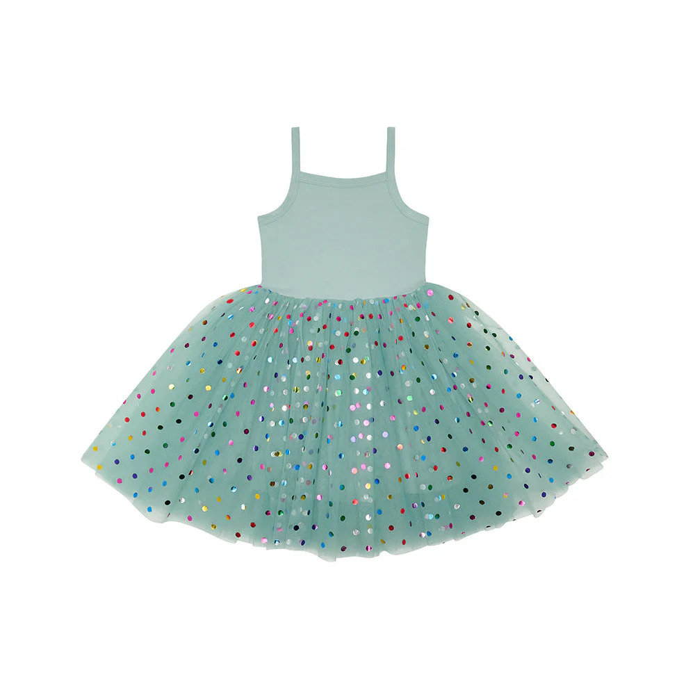 Bob & Blossom - Girl's Sleeveless Spot Dress - Turquoise