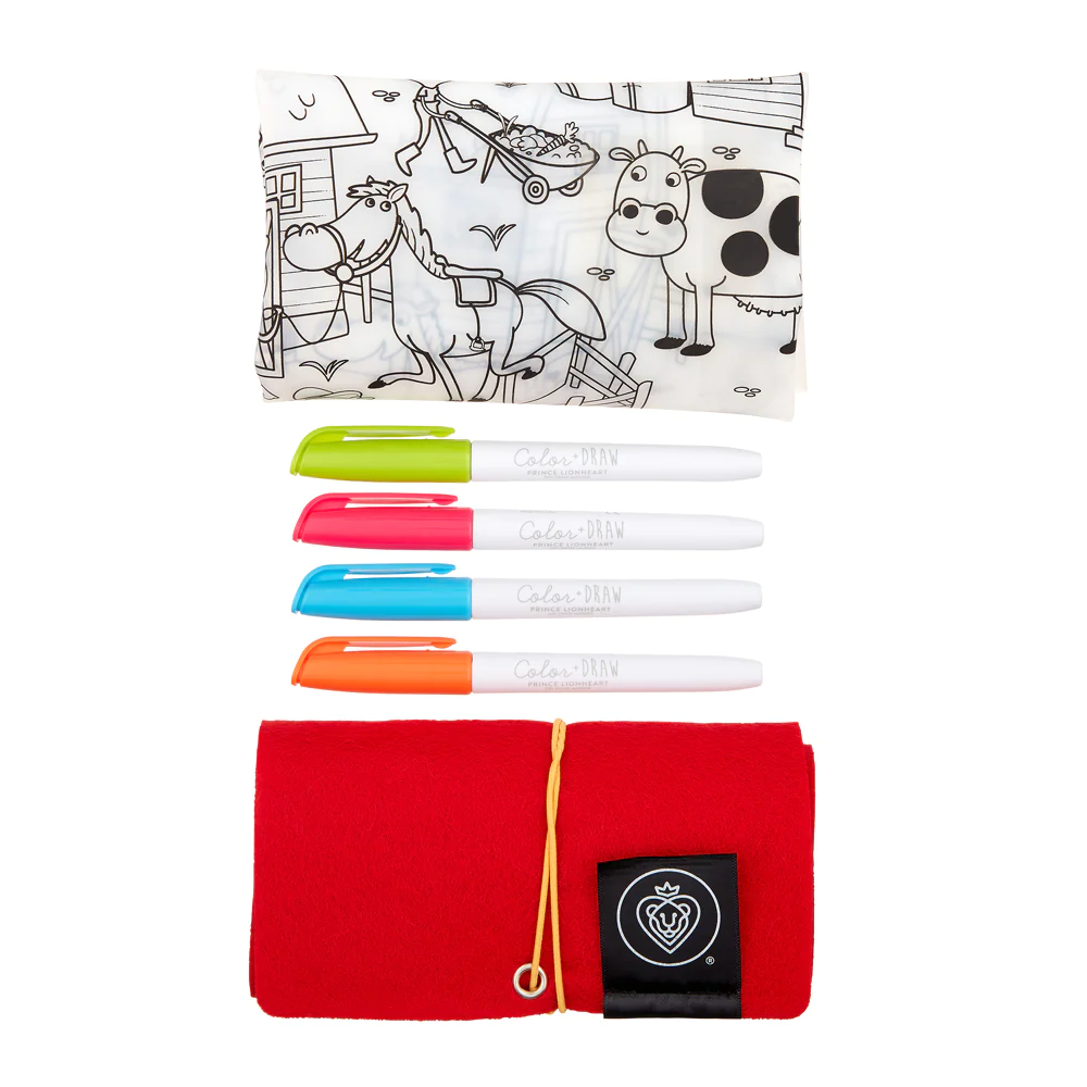 Prince Lionheart - Color And Draw Reusable Placemat Art Kit - Dino