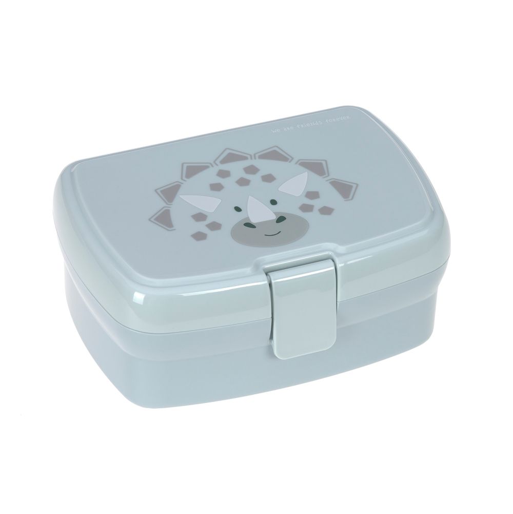 لازيغ - صندوق غداء قسمين مع زمزمية ماء - أباوت فريندز - ديناصور أخضر - قطعتان