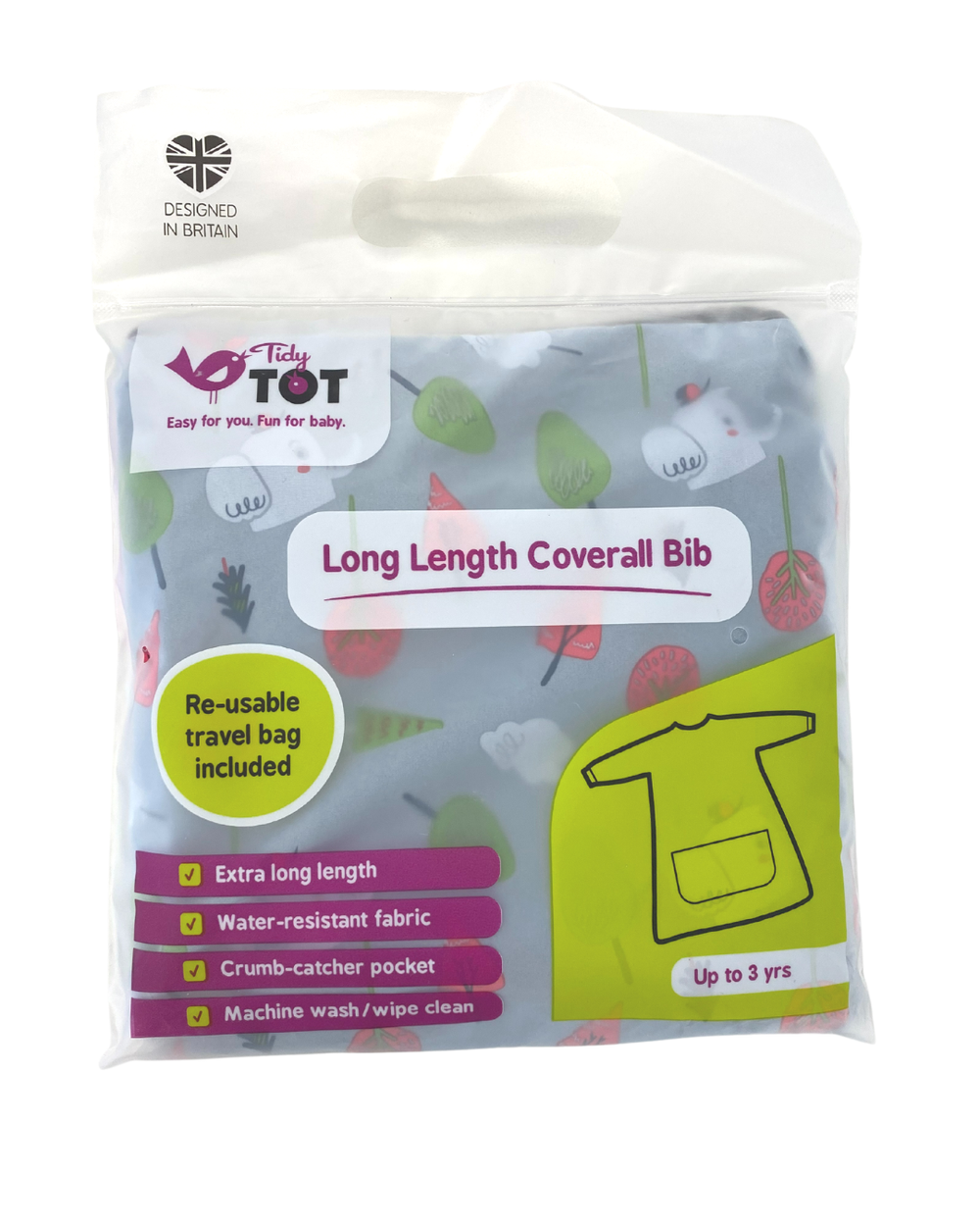 Tidy Tot - Long Length Coverall Bib - Mountain Trees