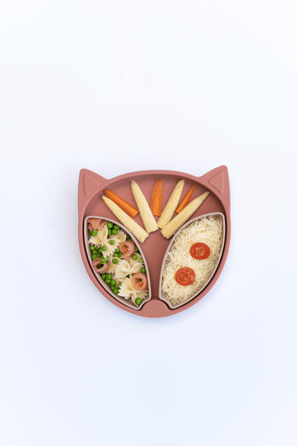 Tidy Tot - Silicone Suction Plate With 2 Pots - Fox