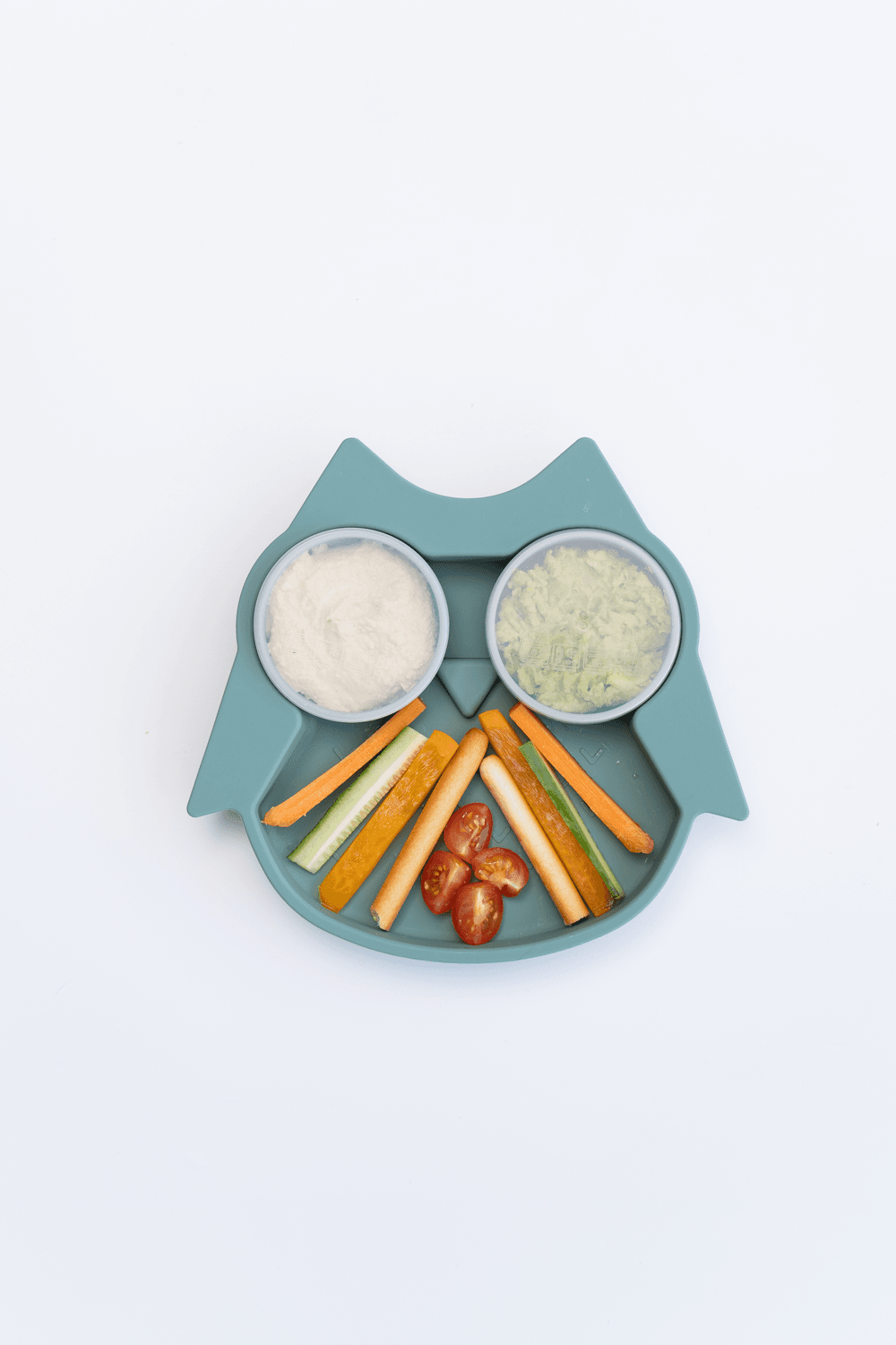 Tidy Tot - Silicone Suction Plate With 2 Pots - Owl