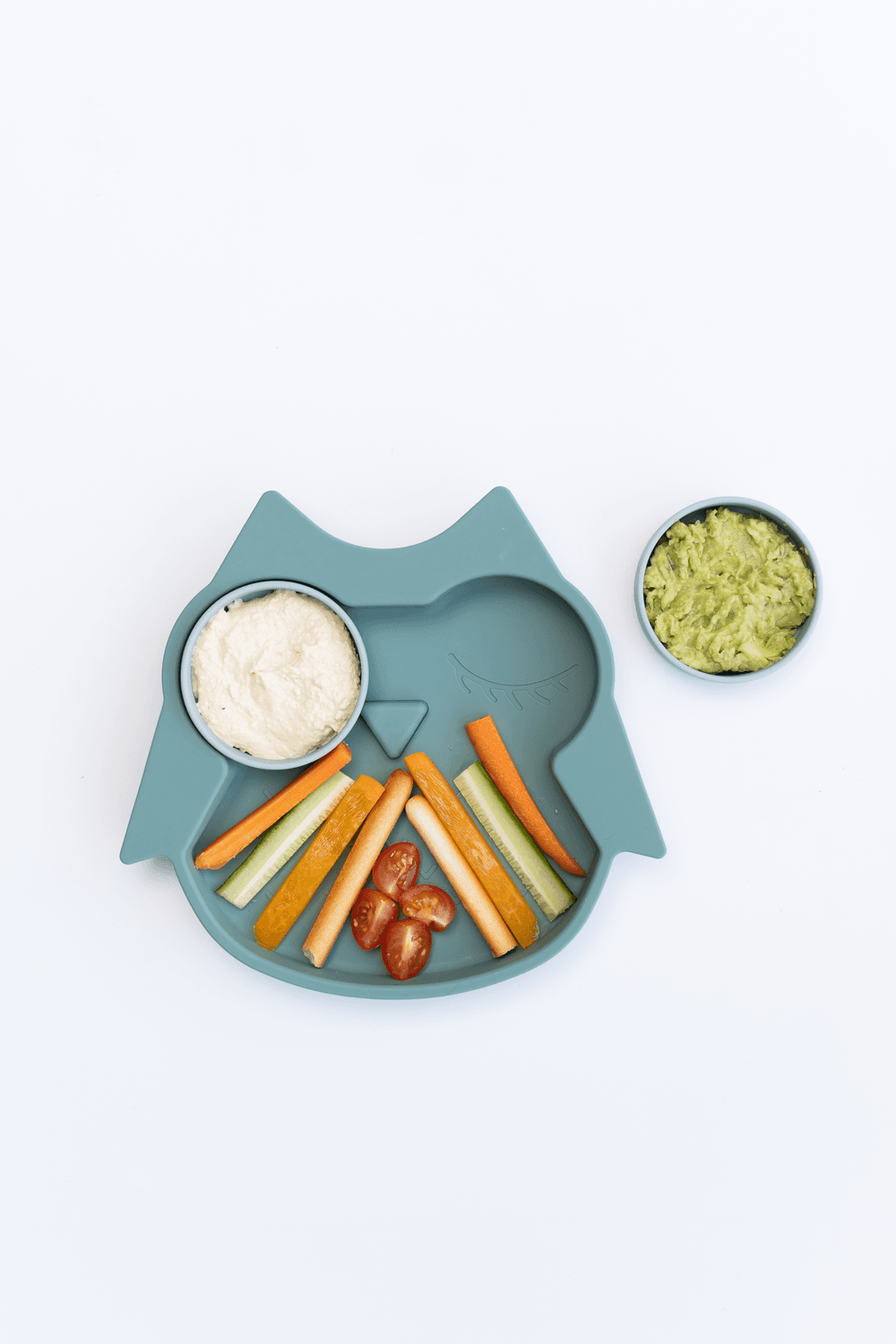 Tidy Tot - Silicone Suction Plate With 2 Pots - Owl