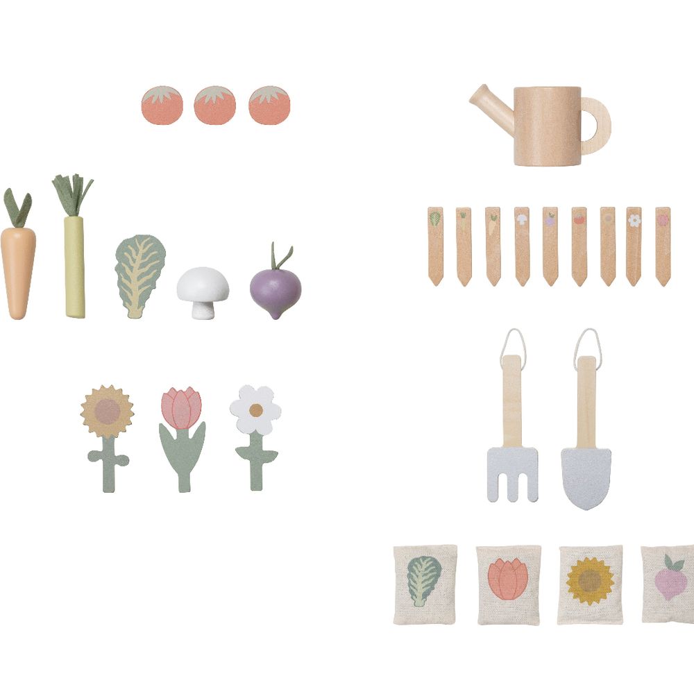 Jabadabado Gardening Wagon Pretend Playset - Multicolor - 32 Pcs