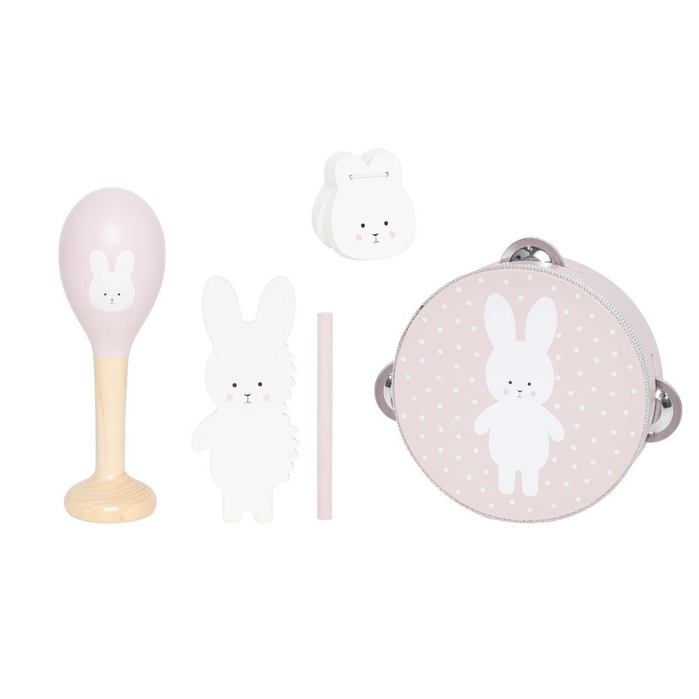 Jabadabado Baby Wooden Musical Instrument Set - Bunny - 5 Pcs