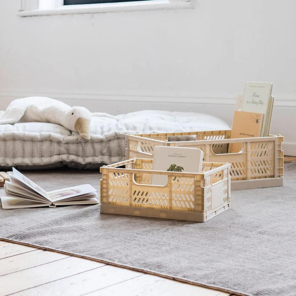 3 Sprouts - Modern Folding Crate - Medium - Sand