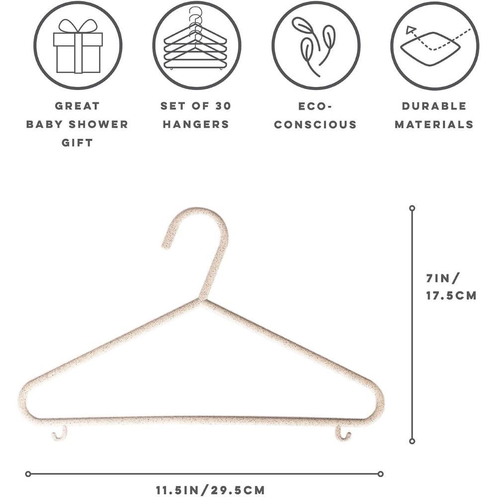 3 Sprouts - Wheat Straw Hanger - 30pcs - Cream