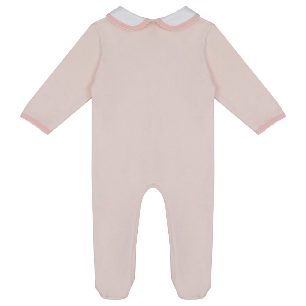 Little IA - 3pc-Set - Cotton Bunny Sleepsuit, Beanie Cap And Bib - Pink