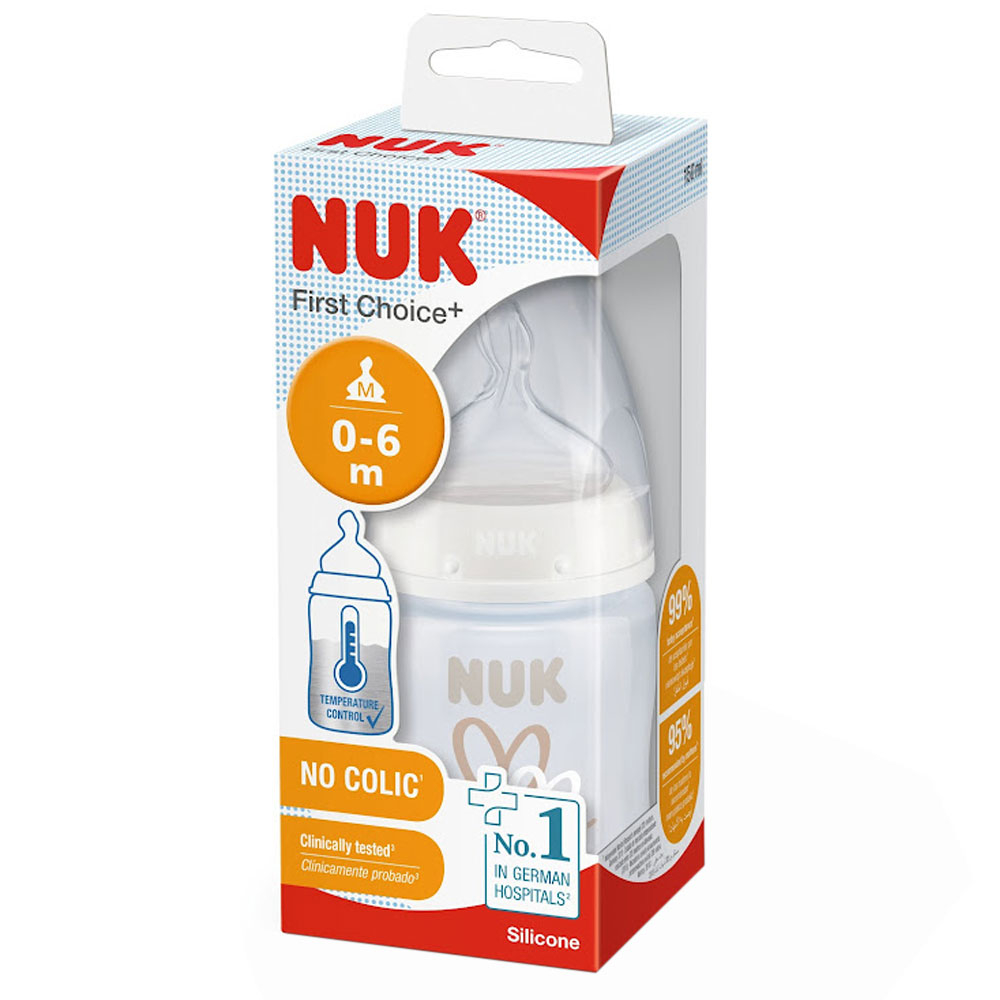 نوك - رضاعة فيرست تشويس+ للأطفال - 150 مل - 0 - 6 أشهر - أبيض