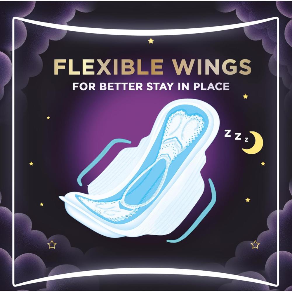Always Clean & Dry Maxi Thick Night Sanitary Pads Wings 8pcs