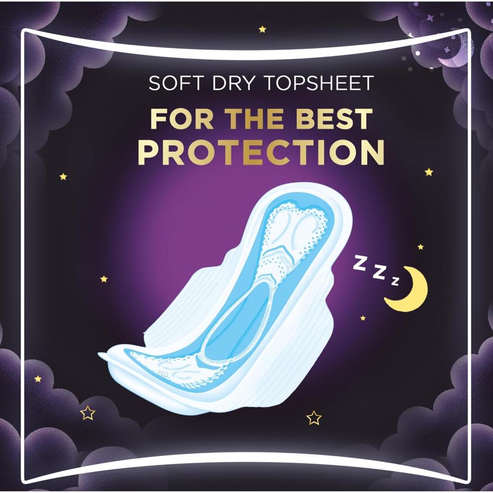 Always Clean & Dry Maxi Thick Night Sanitary Pads Wings 8pcs