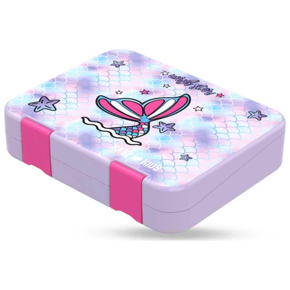 Eazy Kids - Personalized 4/6 Convertible Bento Lunch Box Set - Mermaid Purple