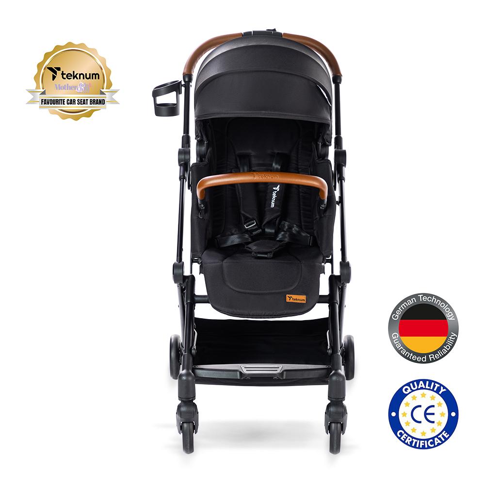 Teknum - Compacto Auto Fold 360 Degree Reversible Stroller - Black