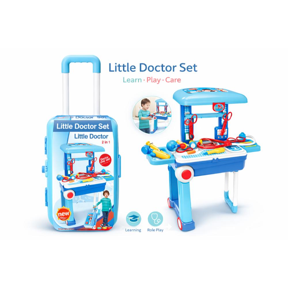 أوربان توتس- مجموعة أدوات الطبيب الكبيرة   مجموعة أدوات طبية شاملة مع أدوات وملحقات واقعية - أزرق