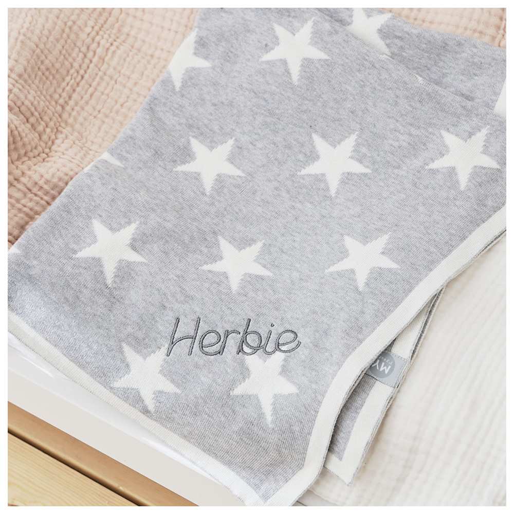 My 1st Years - Personalised Star Intarsia Blanket