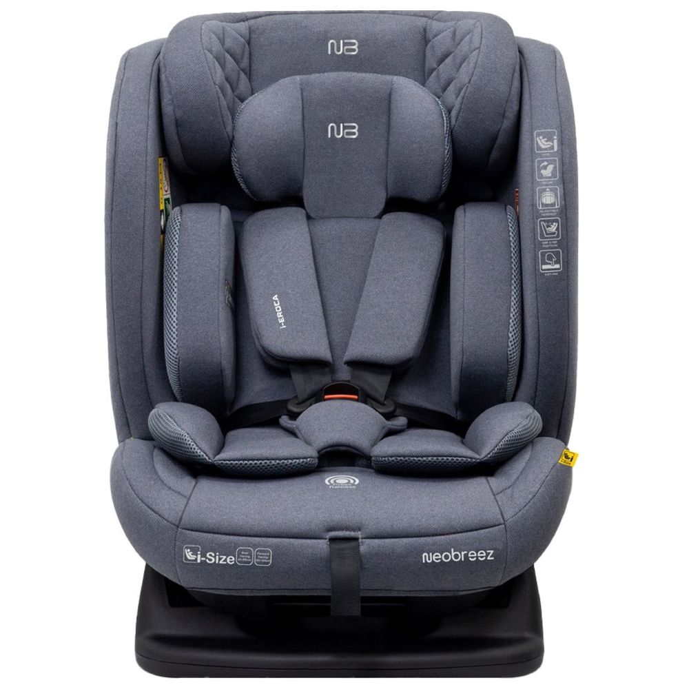 نيو بريز - مقعد سيارة آي-إروكا آي-سايز متعدد الاستخدامات، قابل للتحويل، للأطفال من عمر 0 ​​إلى 12 عامًا - رمادي
