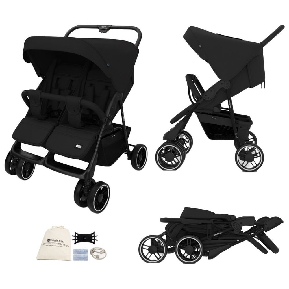 Neobreez - Duadx Double Stroller Twin Stroller - Black