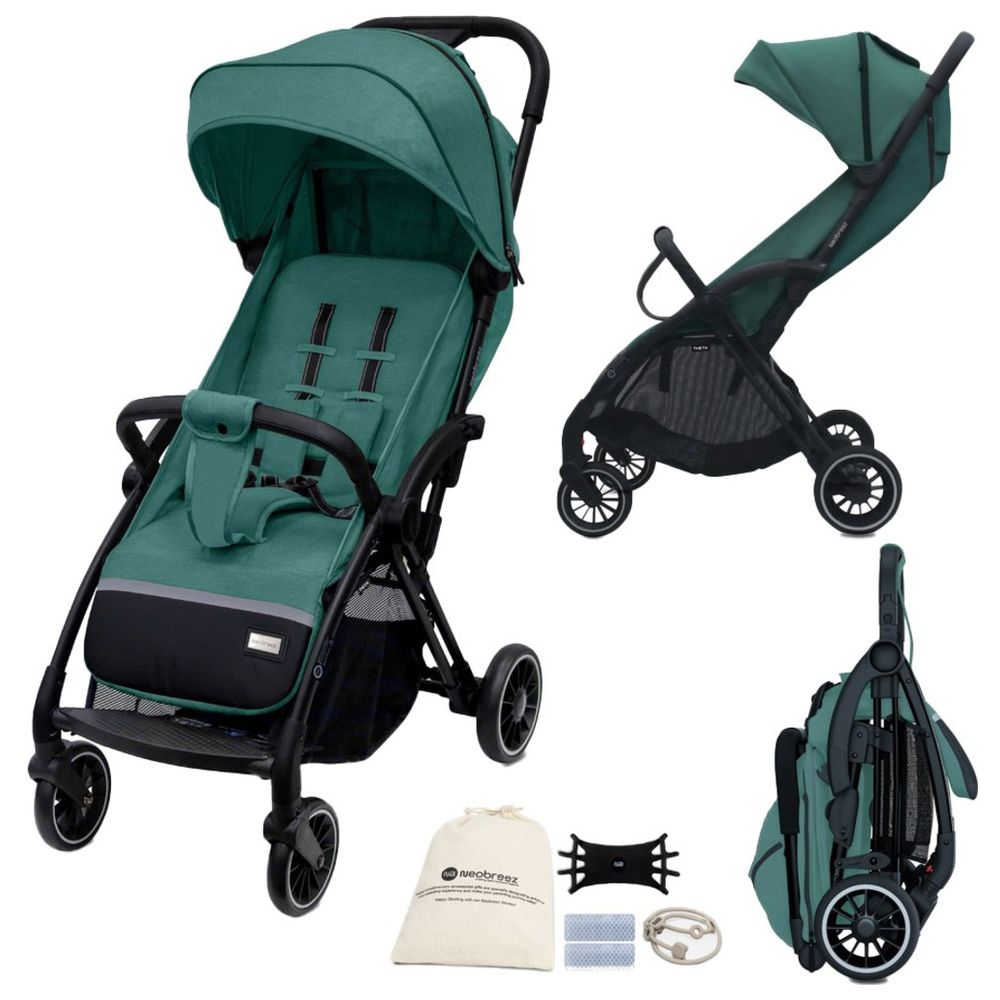 نيو بريز - عربة أطفال ثيتا خفيفة الوزن قابلة للطي تلقائيًا - خضراء
