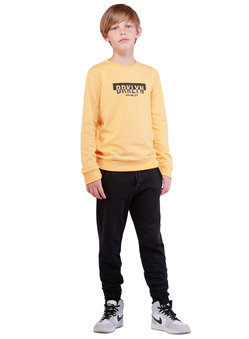Nuego - 2pc-Set - Brooklyn Printed Sweatshirt And Joggers - YelloWithBlack