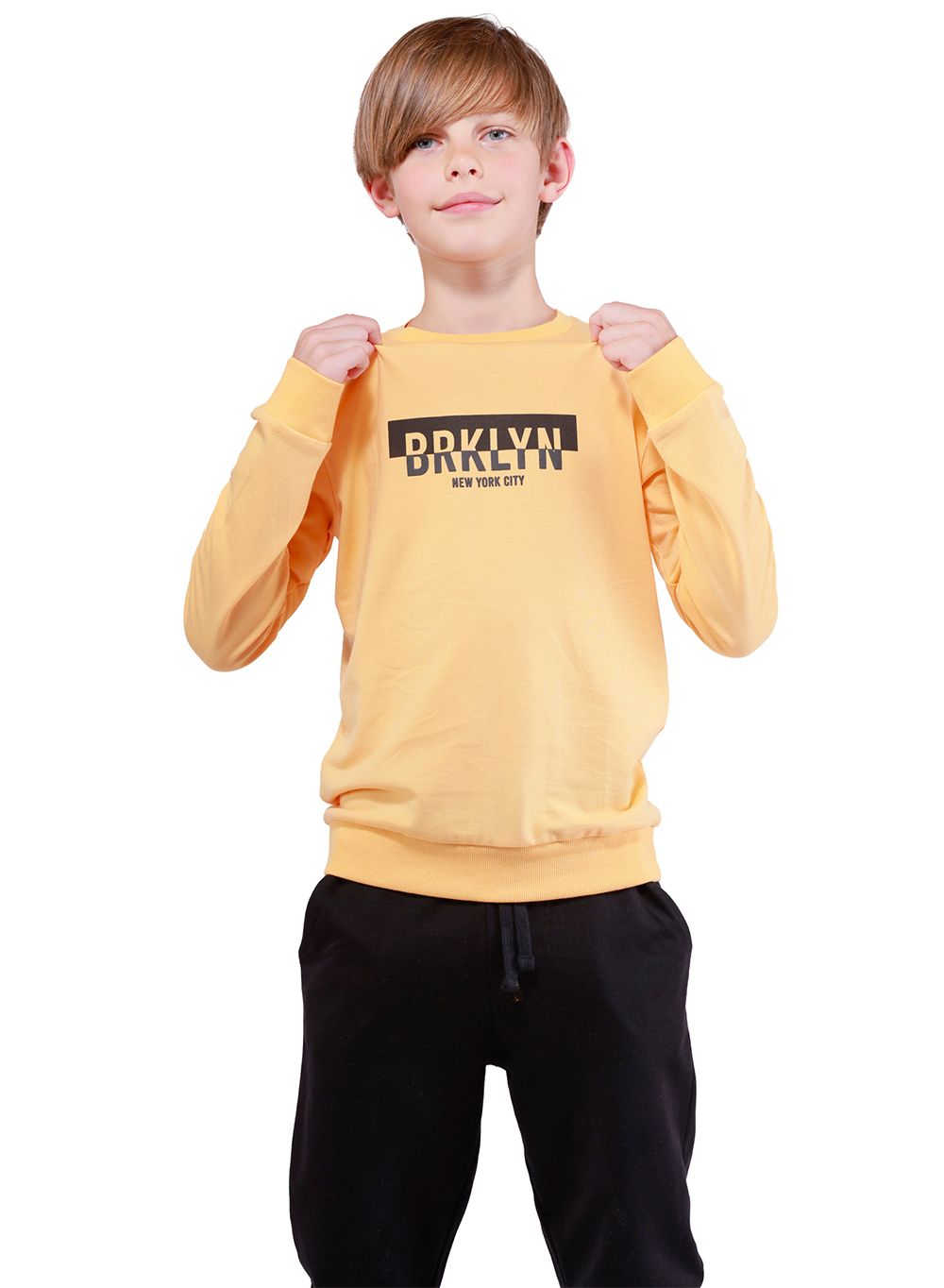 Nuego - 2pc-Set - Brooklyn Printed Sweatshirt And Joggers - YelloWithBlack