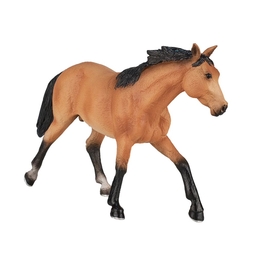 موجو - لعبة حصان ربع حصان من جلد الغزال - 10 سم