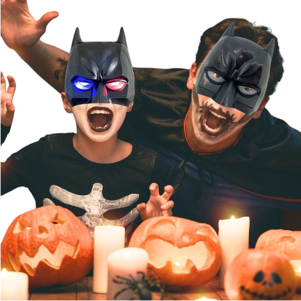 Doodle Kiddo - LED Light Up Batman Mask for Halloween - Black