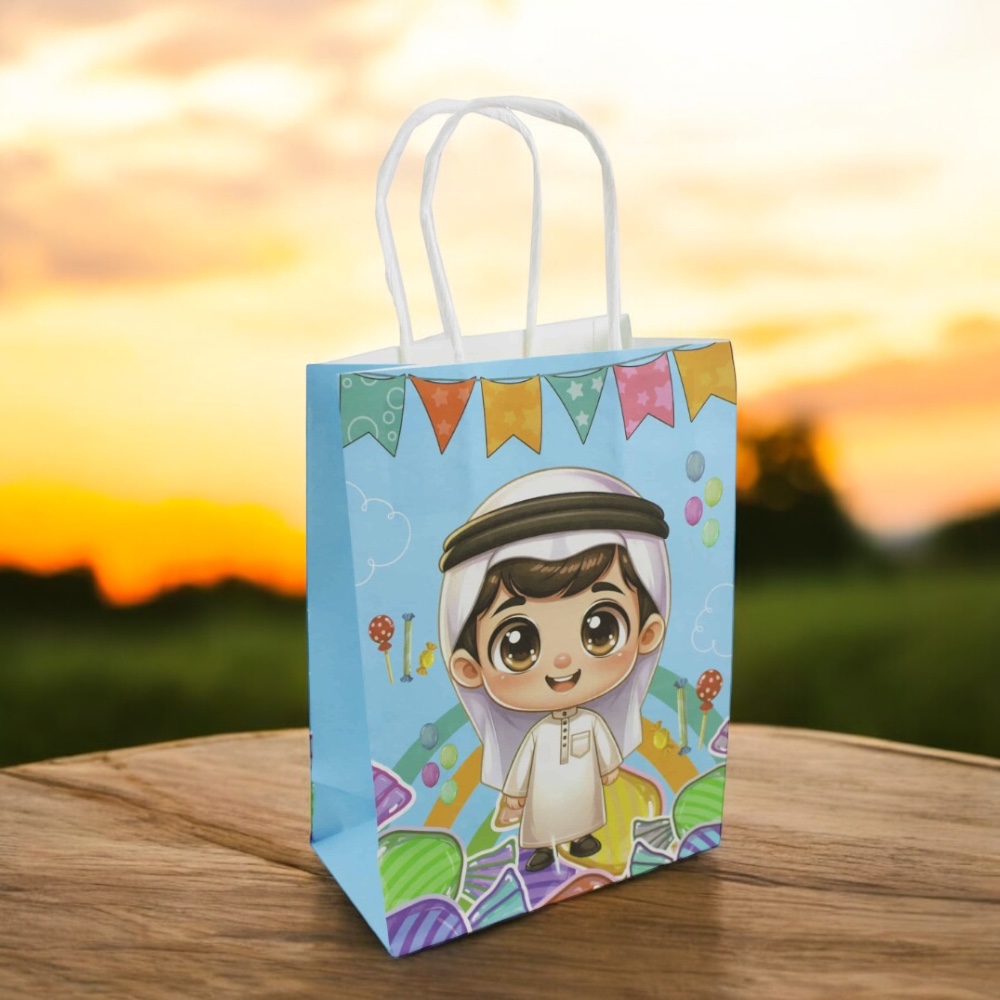 Doodle Kiddo - Ramadan Eid Boy Printed Paper Bags - Pack of 6