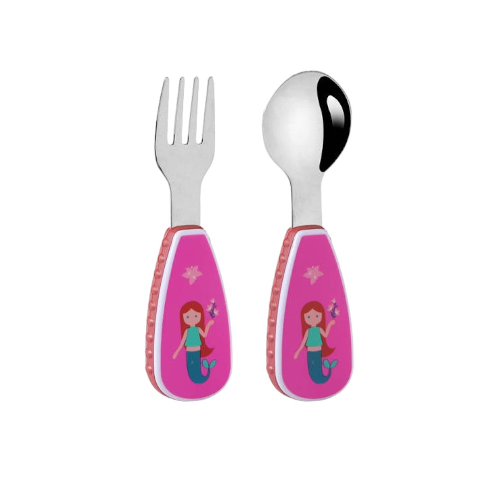 Doodle Kiddo Kids Cutlery Set With Case - Mermaid - 2pcs