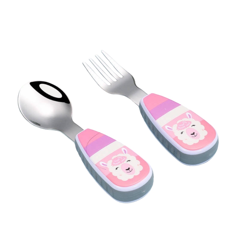 Doodle Kiddo Kids Cutlery Set With Case - Sheep - 2pcs