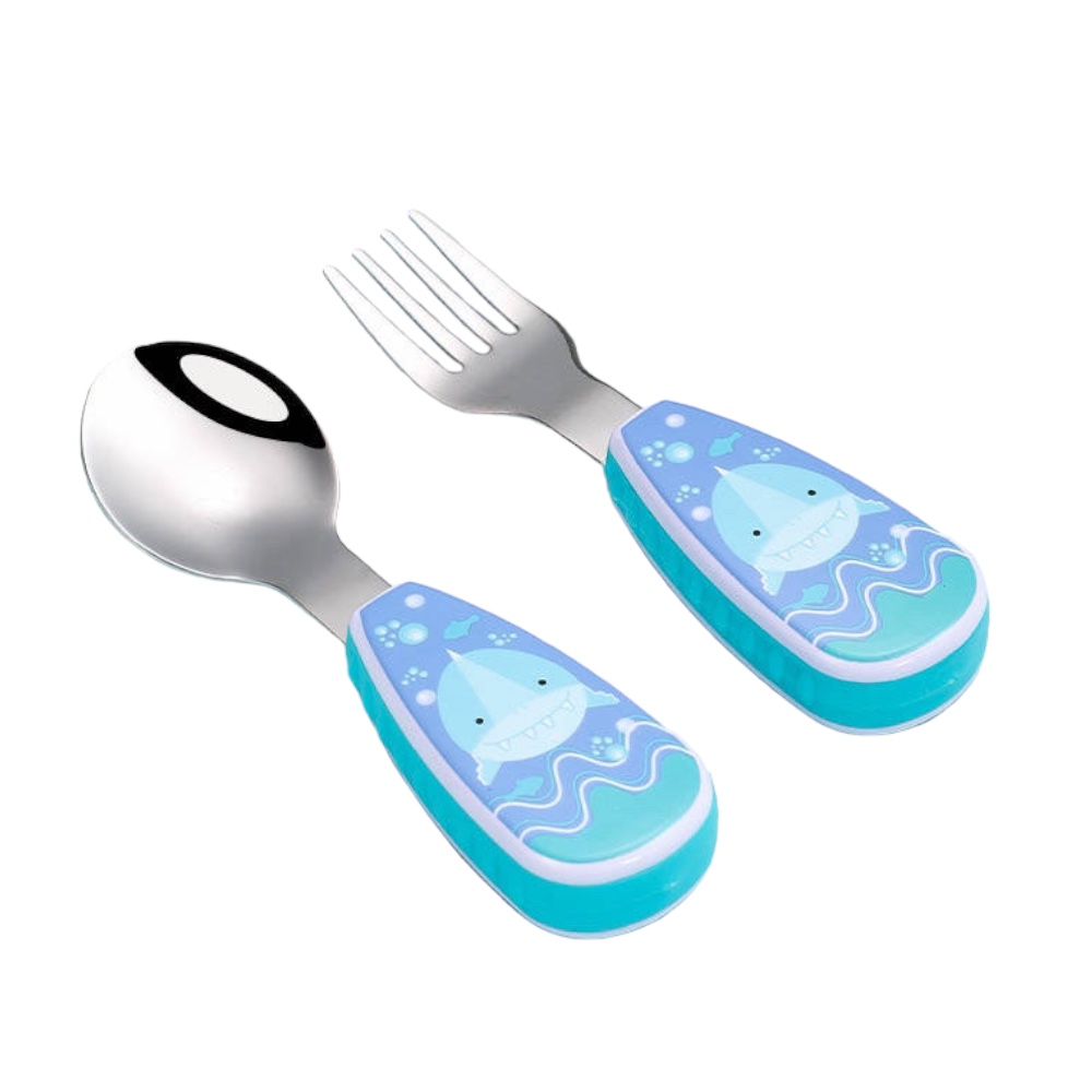 Doodle Kiddo Kids Cutlery Set With Case - Shark - 2pcs