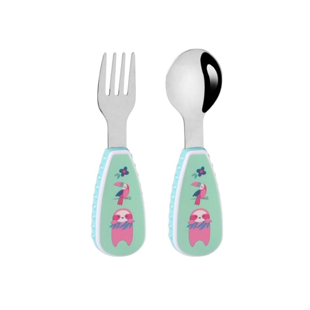Doodle Kiddo Kids Cutlery Set With Case - Sloth - 2pcs