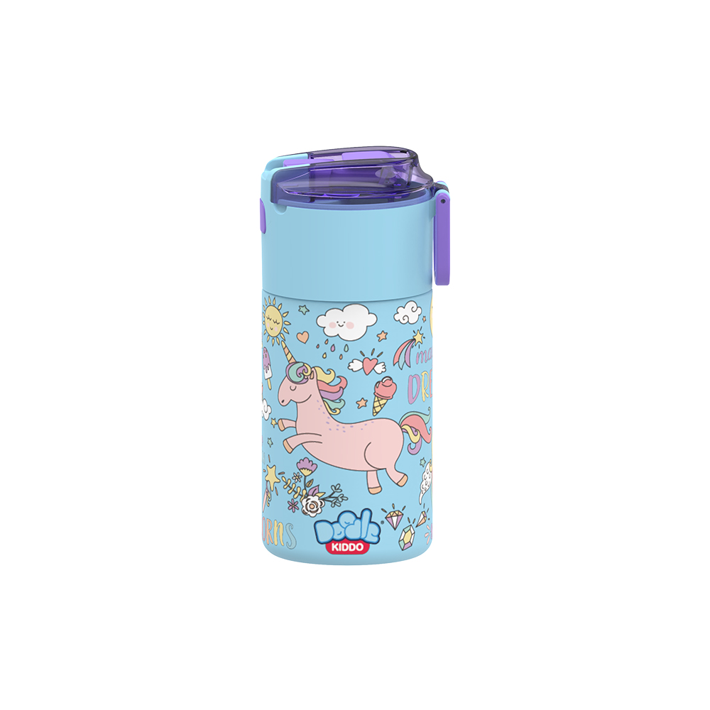 Doodle Kiddo - Stainless Steel Water Bottle - Unicorn - 450ml