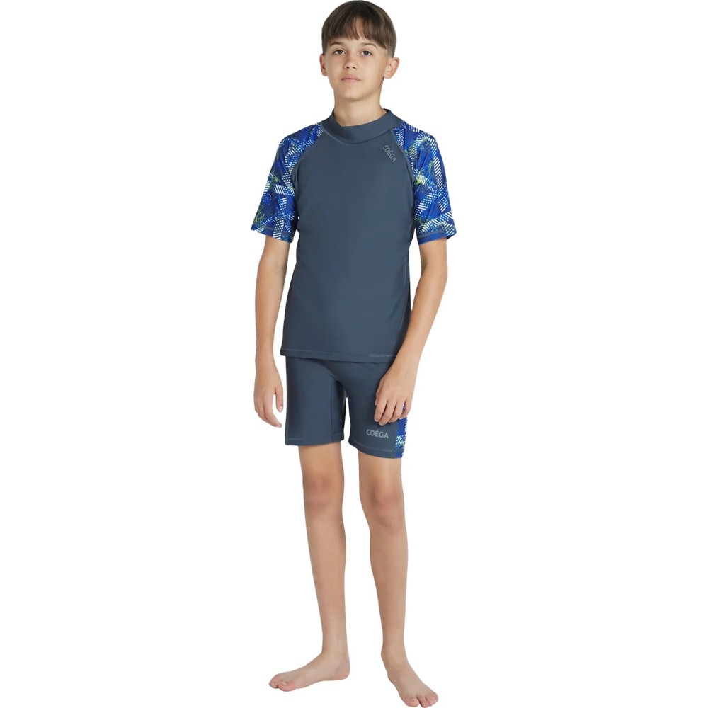 Coega Sunwear - 2pc-Set - Boy's Swimsuit - Grey Blue Stripes