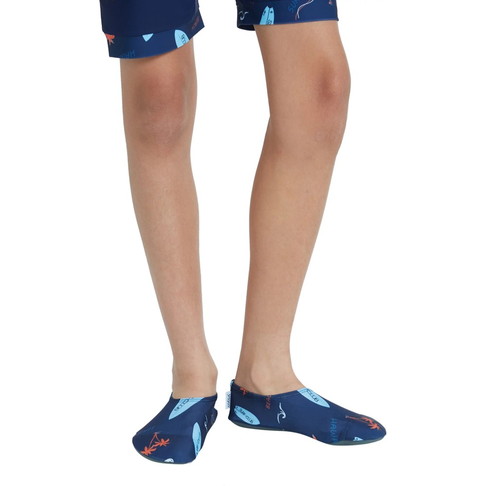 ملابس الشمس كويغا - أحذية مسبح للأولاد - كحلي - شجر نخيل