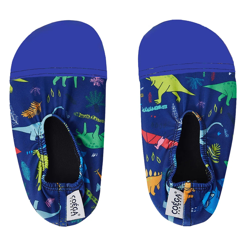 ملابس الشمس كويغا - أحذية مسبح للأولاد - أزرق - ديناصورات مرحة