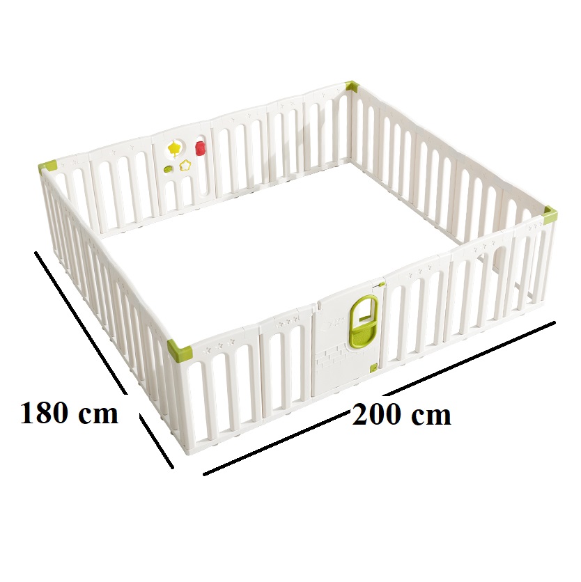 Babycare - Playpen Fairy Garden Play Fence - Sind White - 180 x 200 cm