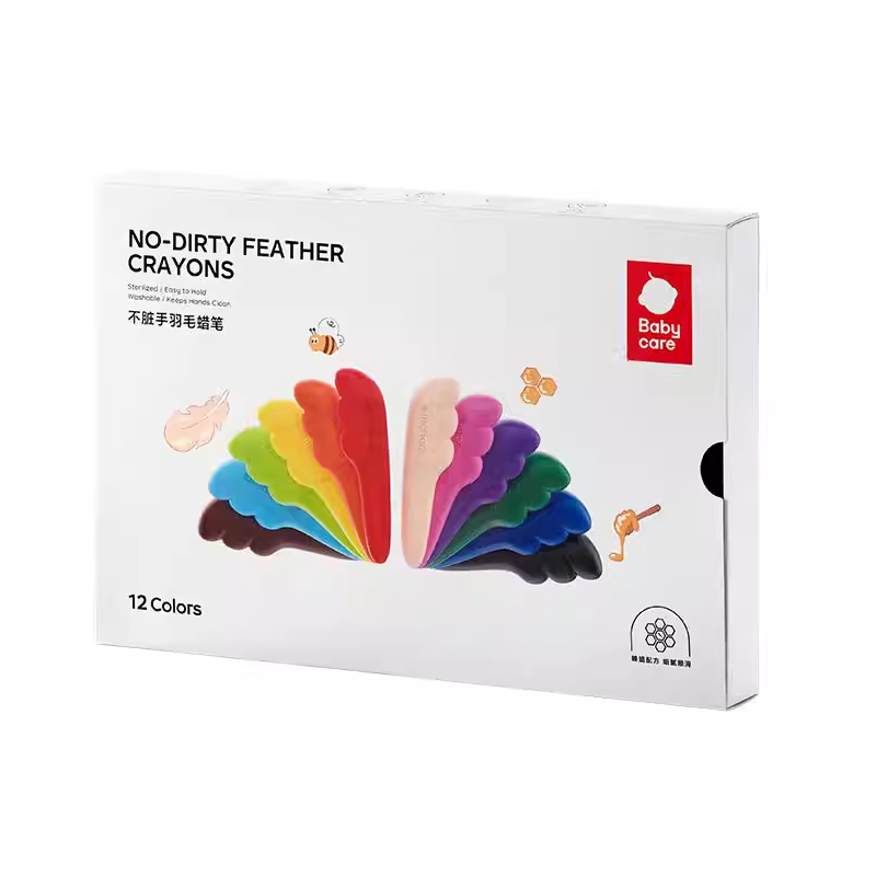 بيبي كير - ألوان شمعية نظيفة بدون اتساخ - عدد 12 - متعددة الألوان