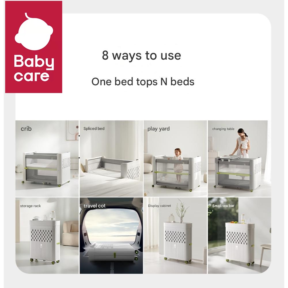 Babycare - Crib Splicing Big Bed Diaper Table Multifunctional Set